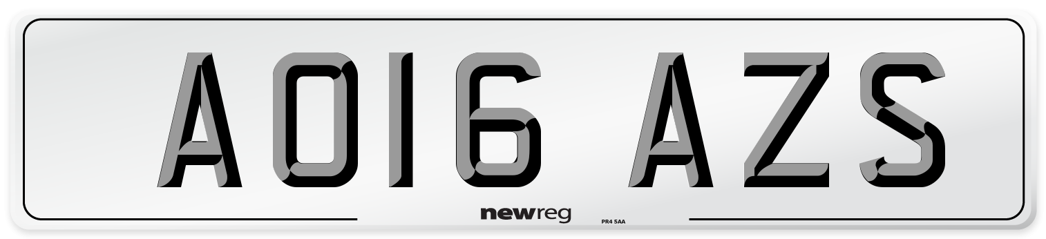 AO16 AZS Number Plate from New Reg